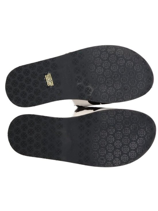 Chrome Hearts CH Slide Leather Calf Hair Cross Patch Sandals